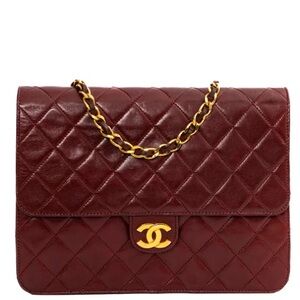 Chanel Classic flap Bordeaux burgundy pushlock bag handbag